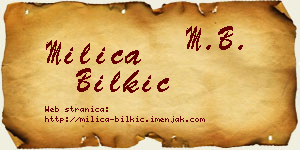 Milica Bilkić vizit kartica